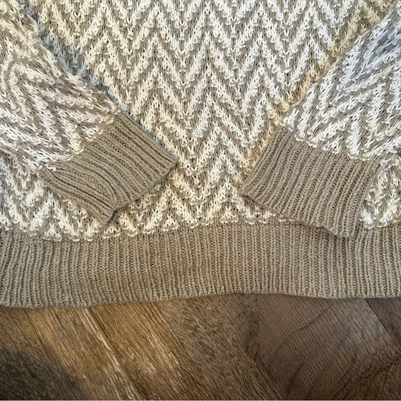 Vintage 90s Herringbone Crewneck Sweater Penns Landing Size M 100% Cotton - Picture 2 of 3